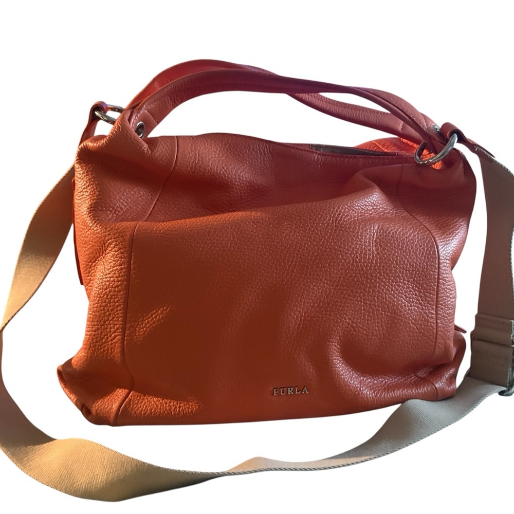 Furla Vibrant Coral 2 Way Bag EUC